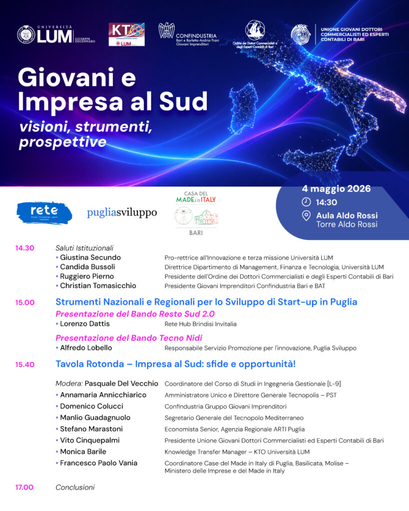 ARTI all'incontro su "Giovani e Impresa al Sud" alla LUM