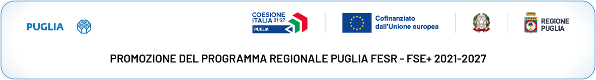 Banner Promozione del programma regionale Puglia FESR - FSE+ 2021 - 2027