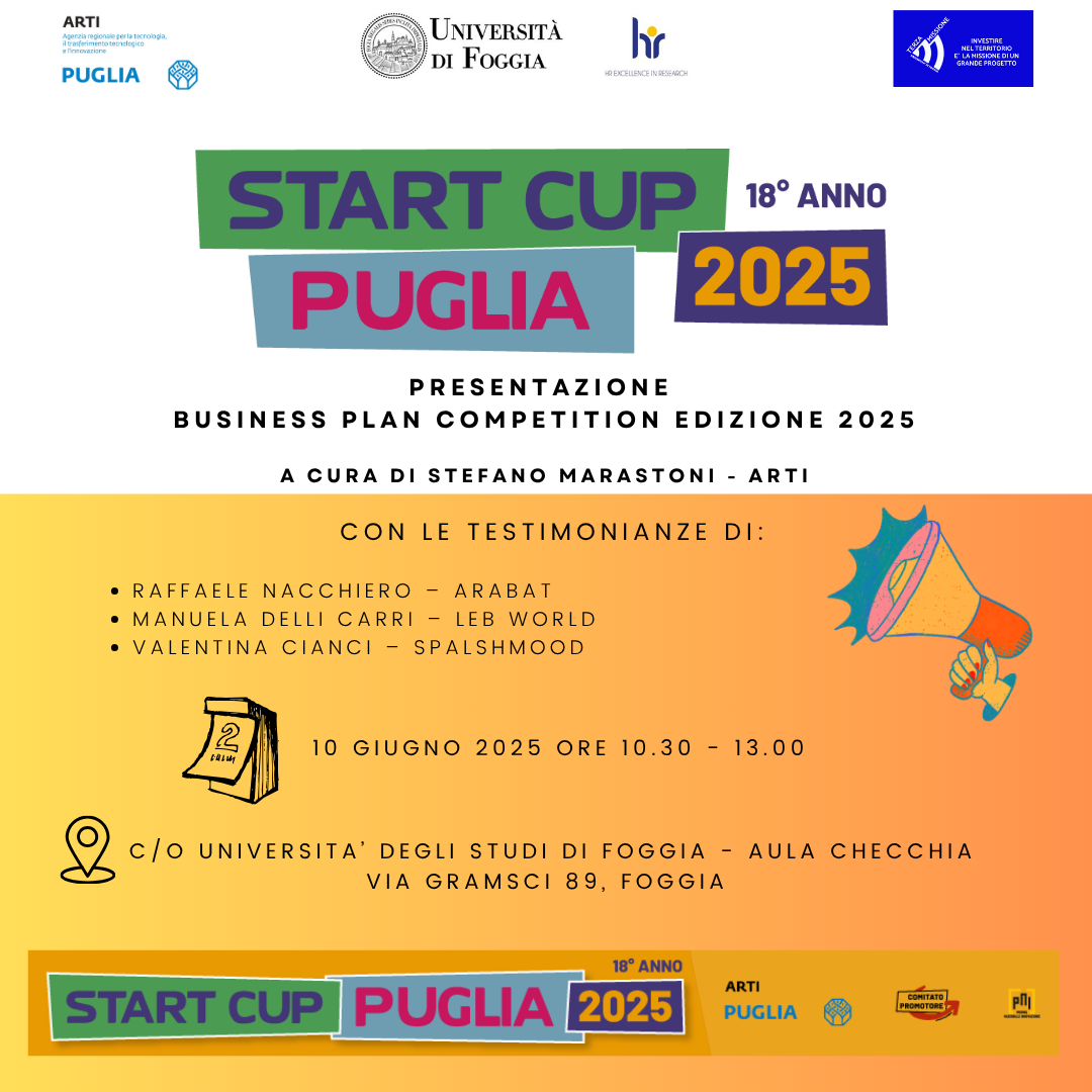 La presentazione di Start Cup Puglia a IN_FORM_AZIONE – Giornata sul trasferimento di conoscenza e innovazione dell’Università di Foggia