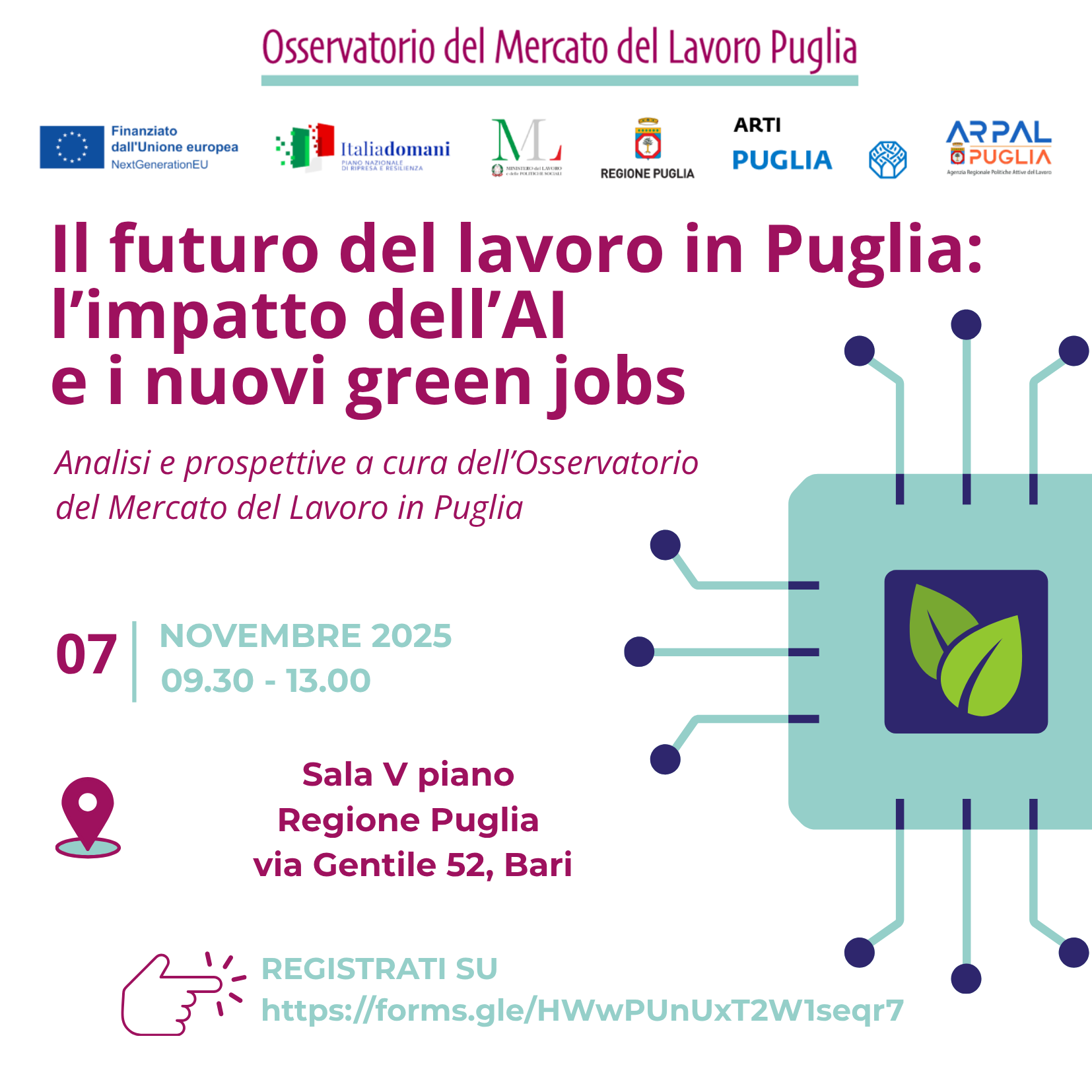 Il 7 novembre evento dell'Osservatorio del Mercato del lavoro su intelligenza artificiale e green jobs