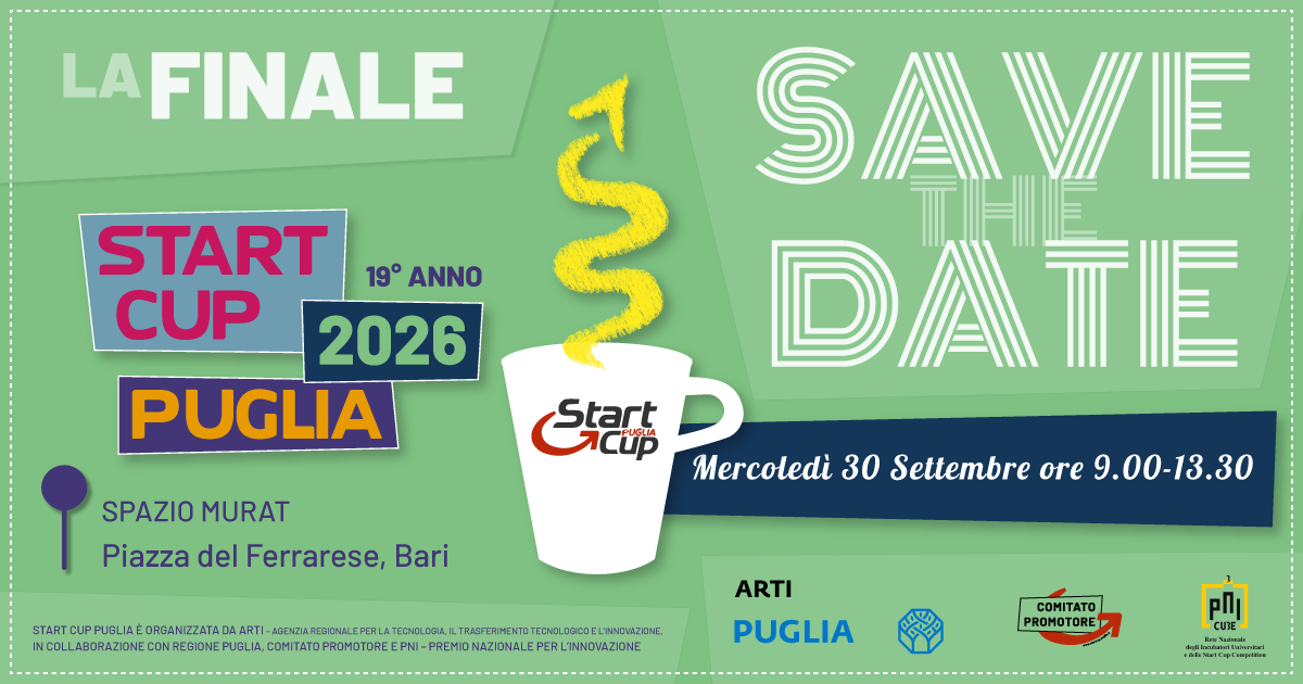 Start Cup Puglia 2026: svelati data e luogo della finale