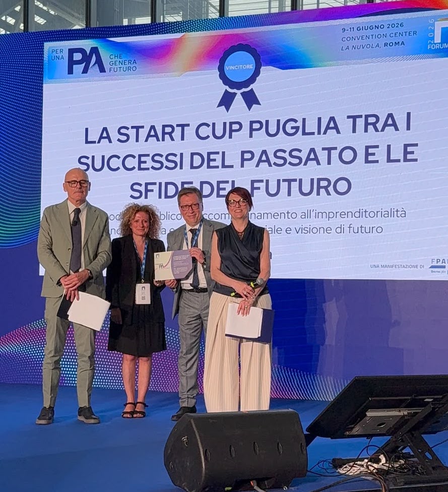 Start Cup Puglia vince il “Premio PA e Futuro” al Forum PA 2026