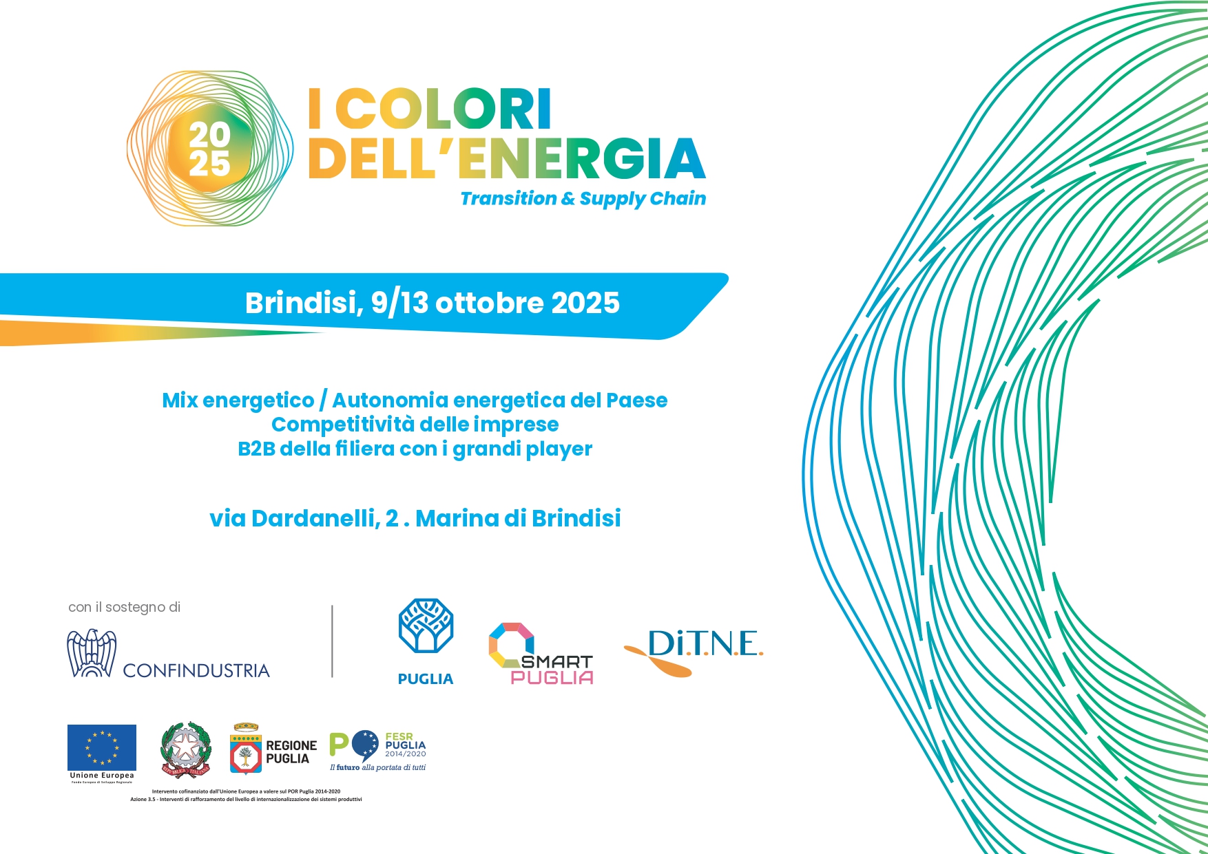 I Colori dell’Energia – Transition & Supply Chain a Brindisi dal 9 al 13 ottobre
