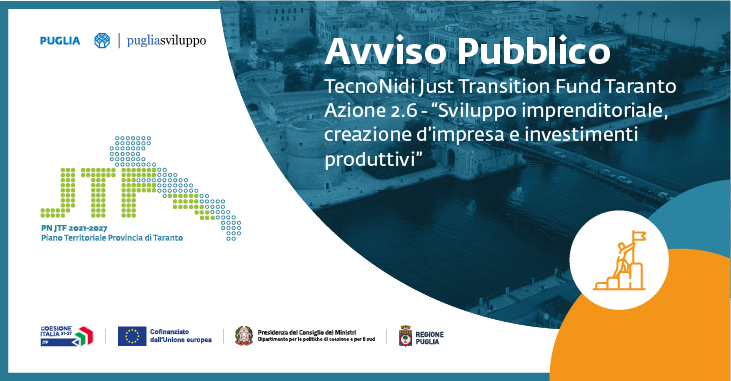 Pubblicato l’avviso TecnoNidi Just Transition Fund per Taranto