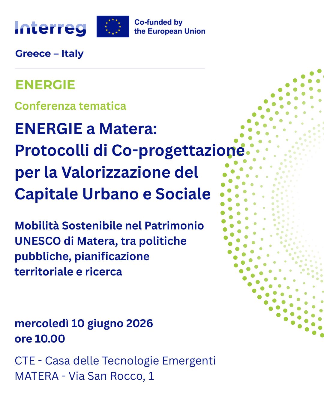 ENERGIE porta a Matera il confronto sulla mobilità sostenibile nei siti UNESCO