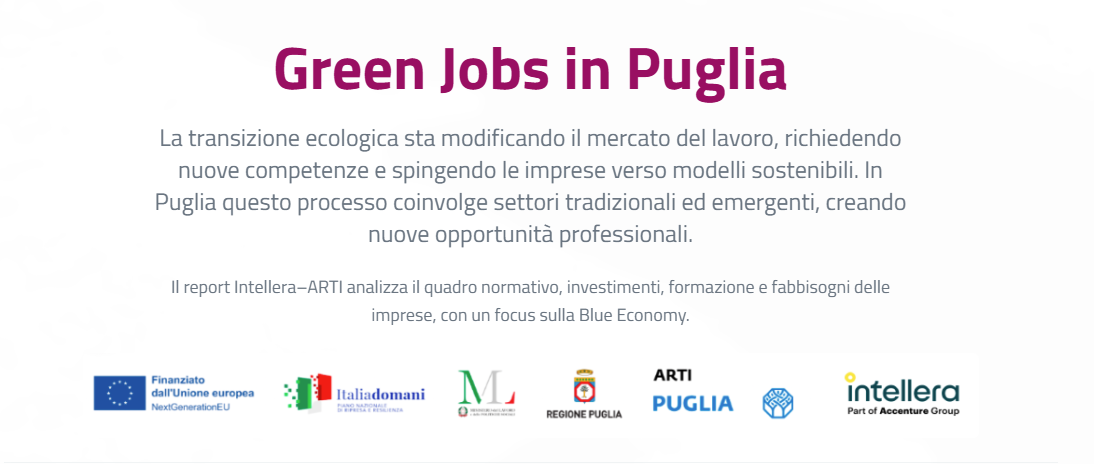 Online il nuovo report interattivo sui Green jobs dell’Osservatorio del Mercato del lavoro in Puglia