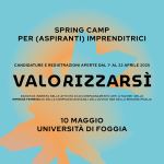 Spring Camp "Valorizzarsì" in programma il 10 maggio a Foggia