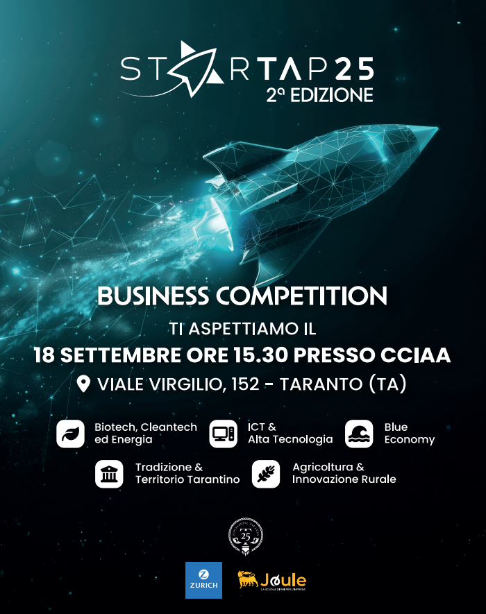 Giovedì 18 settembre ARTI Puglia alla Business Competition StarTAp 25 a Taranto
