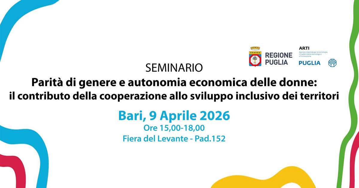Parità di genere e autonomia economica delle donne: appuntamento il 9 aprile alla Fiera del Levante